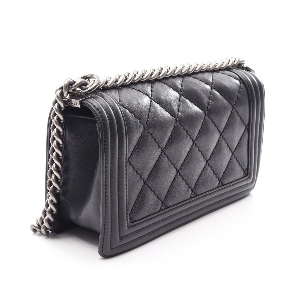 Chanel Bag Shoulder Black Lambskin Sheepskin Boy Black